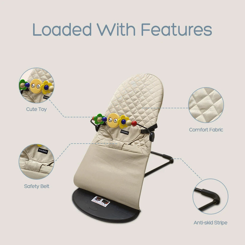 AnGku Baby Rocking Swing Chair with Toys, Adjustable Bouncer Seat