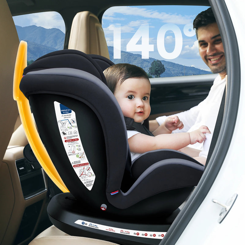 Reecle ISOFIX Car Seat 360° Swivel, Newborn–12 Years, ISOFIX + Top Tether