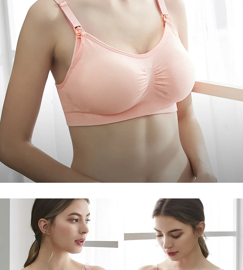 Plus Size Nursing Bra – Breathable, Seamless, Push Up Maternity Underwear