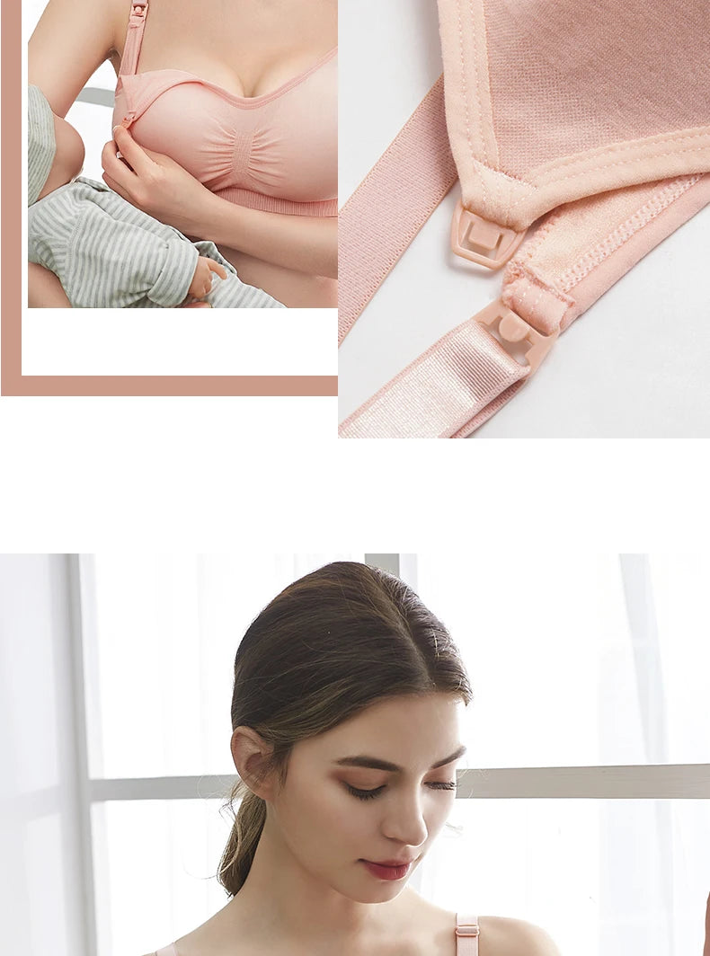 Plus Size Nursing Bra – Breathable, Seamless, Push Up Maternity Underwear