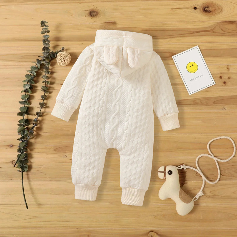 Autumn Winter Baby Romper – Hooded Long Sleeve Jumpsuit for Boys & Girls