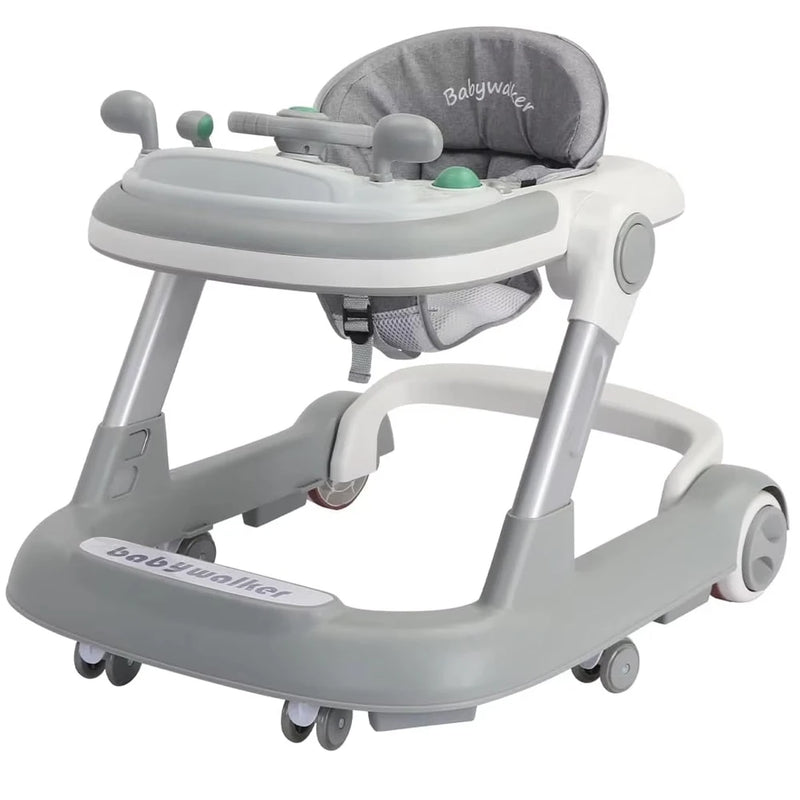2-in-1 Foldable Baby Walker with Removable Tray & Music (No Battery)