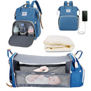 3-in-1 Waterproof Diaper Bag Backpack with Foldable Baby Bed & USB Charging – 3 Styles