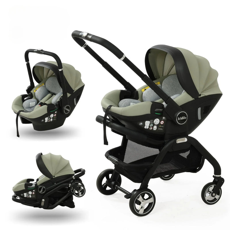 3-in-1 Baby Stroller with Safety Seat, Portable for Ages 0-2