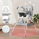 Foldable Baby High Chair 6+ Months, Antislip Pad & Toy Rack, Easy-Clean, E500