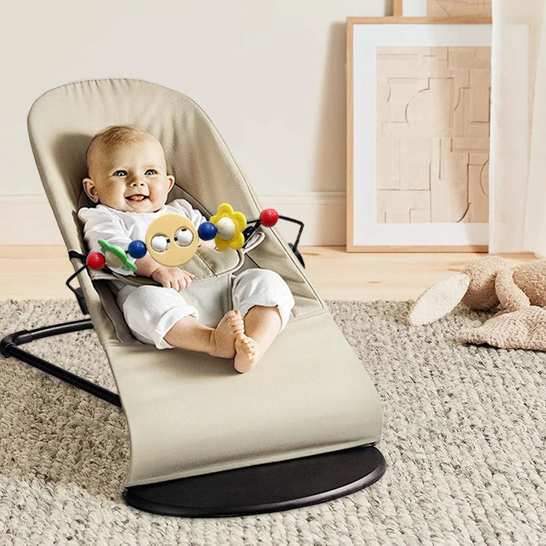 AnGku Baby Rocking Swing Chair with Toys, Adjustable Bouncer Seat