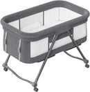 UBRAVOO Baby Travel Cot with Mattress & Silent Wheels, Convertible Rocking Crib