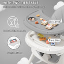 Foldable Baby High Chair 6+ Months, Antislip Pad & Toy Rack, Easy-Clean, E500