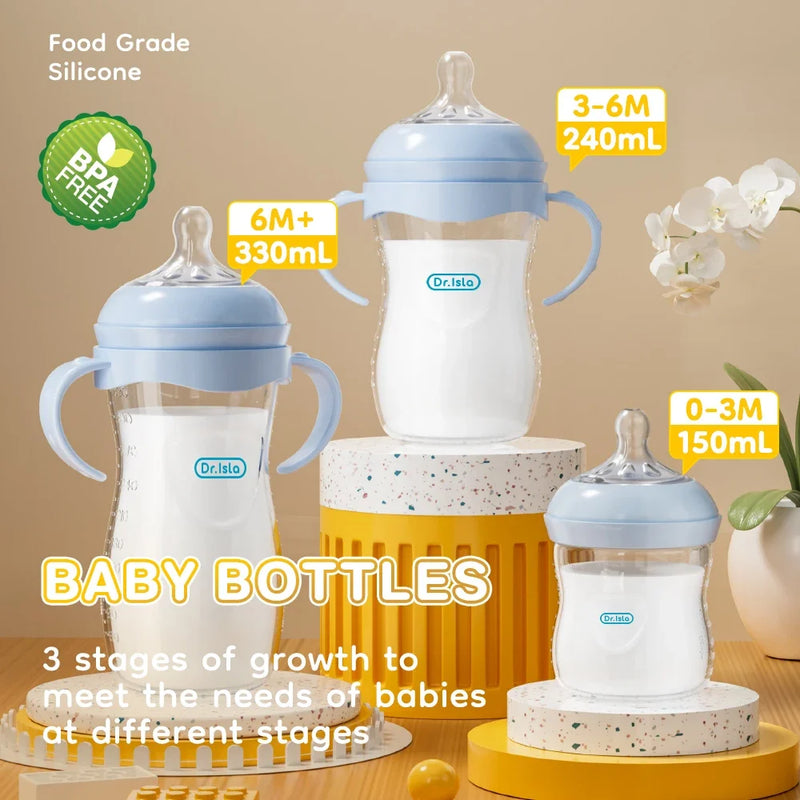 150/240/330ML Baby PP Feeding Bottle with Handle – Newborn Milk Bottle