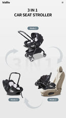 3-in-1 Baby Stroller with Safety Seat, Portable for Ages 0-2