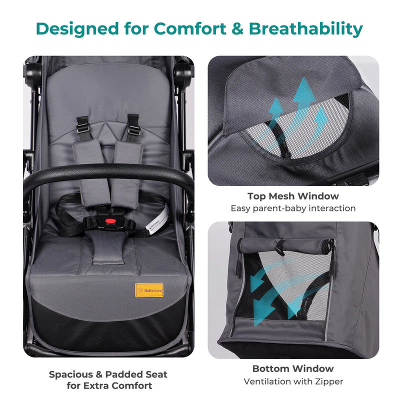 Baby Stroller for Toddlers up to 22KG – Compact, Lightweight, One-Hand Fold, UPF 50+ Canopy