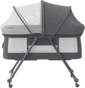 UBRAVOO Baby Travel Cot with Mattress & Silent Wheels, Convertible Rocking Crib