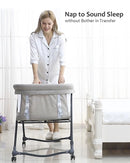 UBRAVOO Baby Travel Cot with Mattress & Silent Wheels, Convertible Rocking Crib