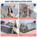 3-in-1 Waterproof Diaper Bag Backpack with Foldable Baby Bed & USB Charging – 3 Styles