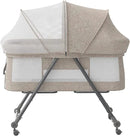 UBRAVOO Baby Travel Cot with Mattress & Silent Wheels, Convertible Rocking Crib