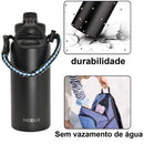 Stainless Steel Vacuum Insulated Water Bottle, Wide Mouth Sports Bottle, Leak Proof Lid with Cord