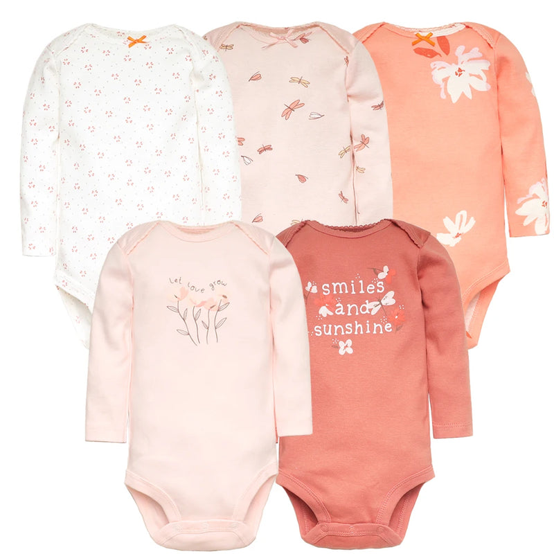 Baby Bodysuits 5pcs Set – 100% Cotton Newborn & Toddler Clothes