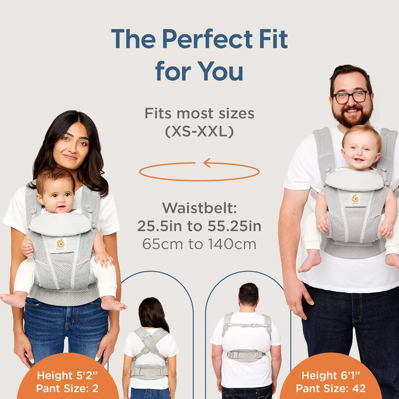 Ergobaby Breathable Mesh Baby Carrier, All Positions, 7–45 lbs