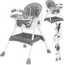 Foldable Baby High Chair 6+ Months, Antislip Pad & Toy Rack, Easy-Clean, E500