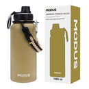 Stainless Steel Vacuum Insulated Water Bottle, Wide Mouth Sports Bottle, Leak Proof Lid with Cord