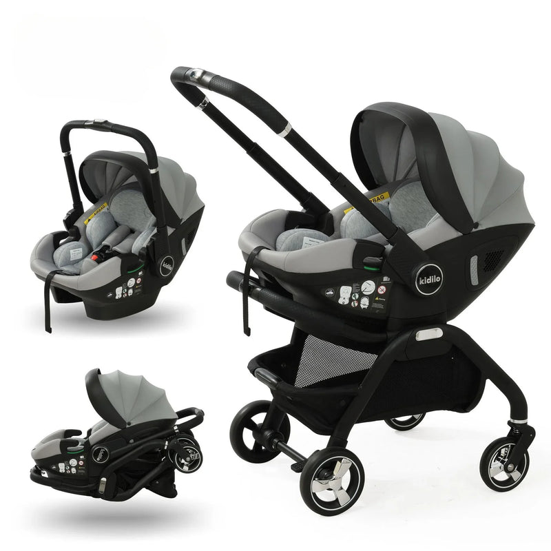 3-in-1 Baby Stroller with Safety Seat, Portable for Ages 0-2