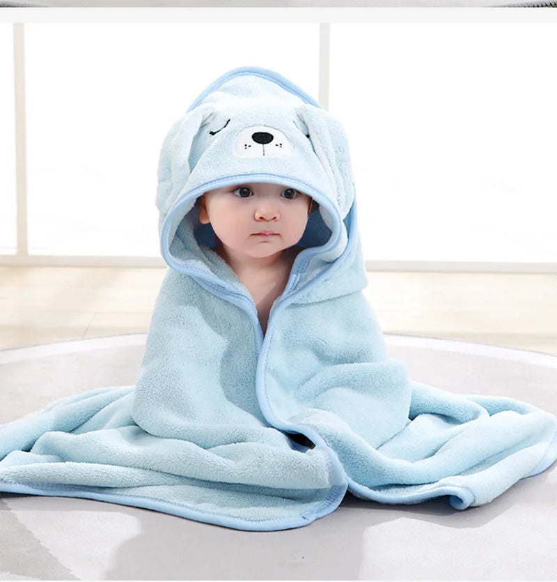 Cartoon Baby Hooded Bath Towel – Soft Newborn Blanket & Toddler Bathrobe