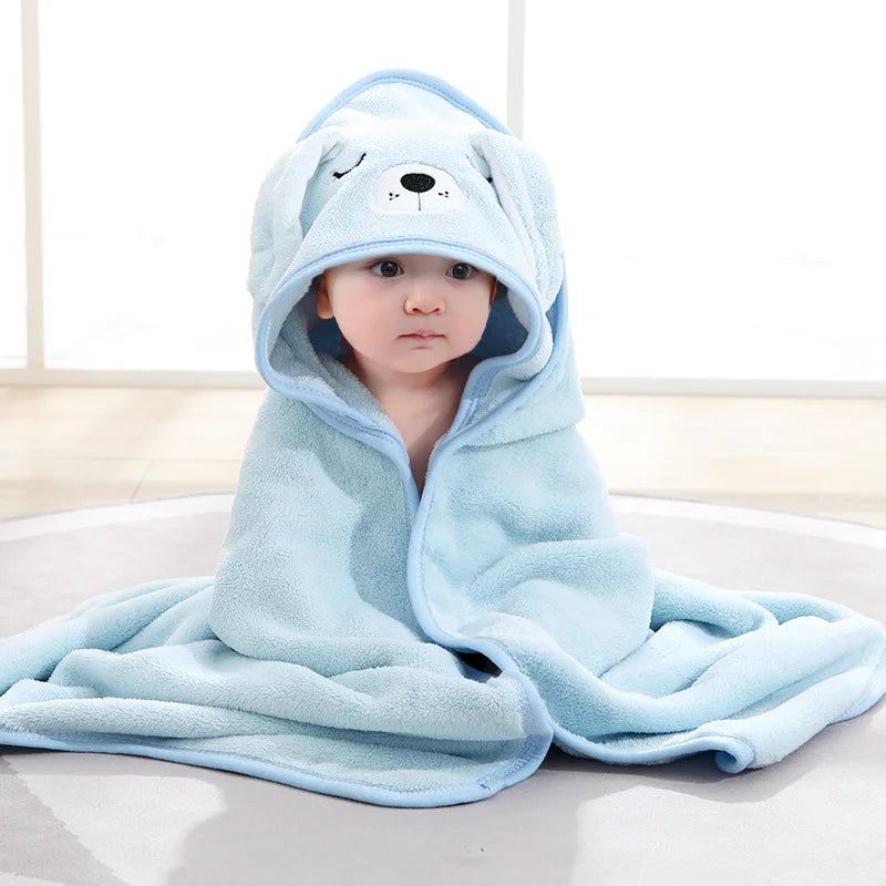 Cartoon Baby Hooded Bath Towel – Soft Newborn Blanket & Toddler Bathrobe