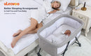 UBRAVOO Baby Travel Cot with Mattress & Silent Wheels, Convertible Rocking Crib