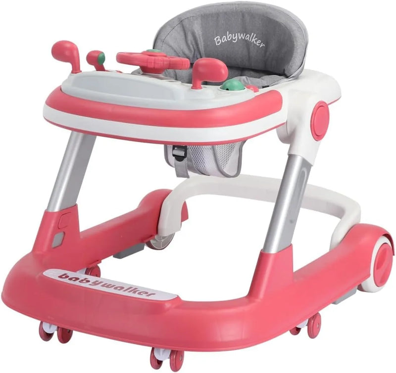 2-in-1 Foldable Baby Walker with Removable Tray & Music (No Battery)