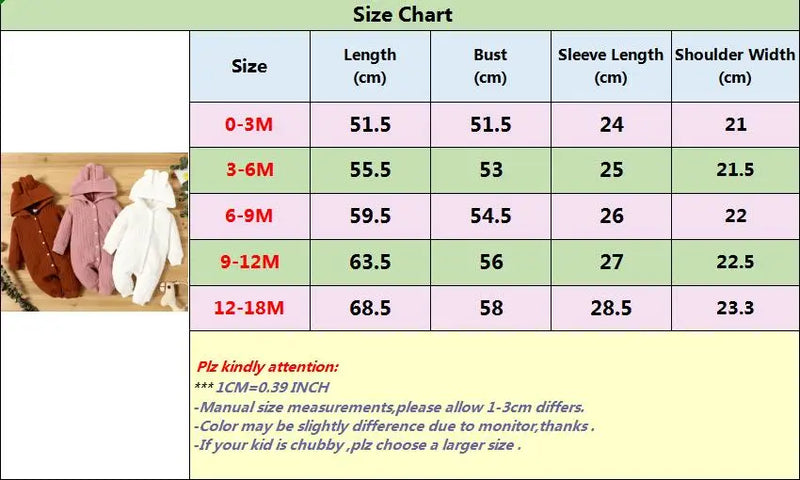 Autumn Winter Baby Romper – Hooded Long Sleeve Jumpsuit for Boys & Girls