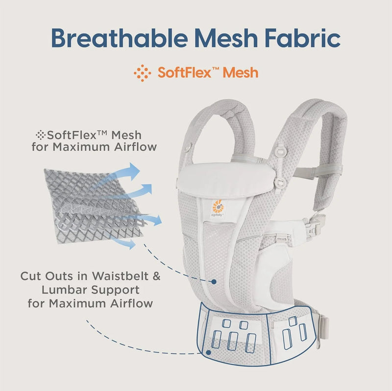 Ergobaby Breathable Mesh Baby Carrier, All Positions, 7–45 lbs