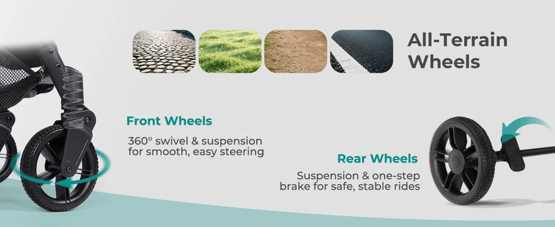 Baby Stroller for Toddlers up to 22KG – Compact, Lightweight, One-Hand Fold, UPF 50+ Canopy