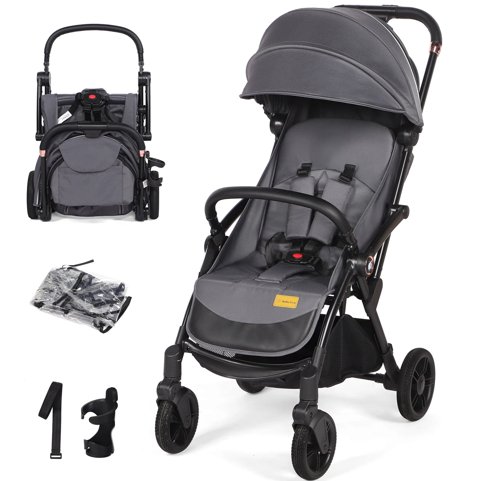 Baby Pushchair,Strollers for Toddlers up to 22KG,Compact & Lightweight One Hand Gravity Foldable Pram,UPF 50+ Canopy