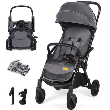 Baby Pushchair,Strollers for Toddlers up to 22KG,Compact & Lightweight One Hand Gravity Foldable Pram,UPF 50+ Canopy
