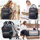 3-in-1 Waterproof Diaper Bag Backpack with Foldable Baby Bed & USB Charging – 3 Styles