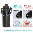Stainless Steel Vacuum Insulated Water Bottle, Wide Mouth Sports Bottle, Leak Proof Lid with Cord