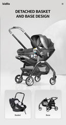 3-in-1 Baby Stroller with Safety Seat, Portable for Ages 0-2