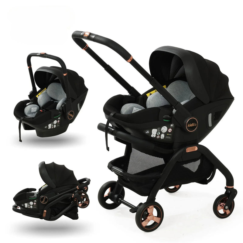 3-in-1 Baby Stroller with Safety Seat, Portable for Ages 0-2
