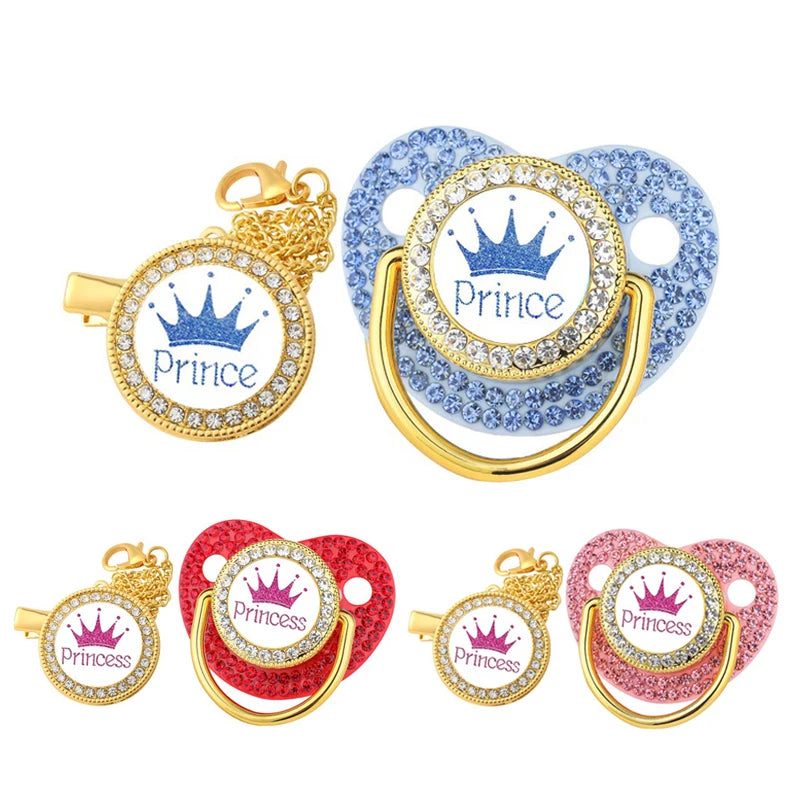 Crown Newborn Silicone Pacifier Clip – BPA Free Teether & Soother, Baby Shower Gift