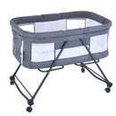 UBRAVOO Baby Travel Cot with Mattress & Silent Wheels, Convertible Rocking Crib