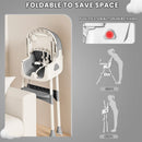 Foldable Baby High Chair 6+ Months, Antislip Pad & Toy Rack, Easy-Clean, E500