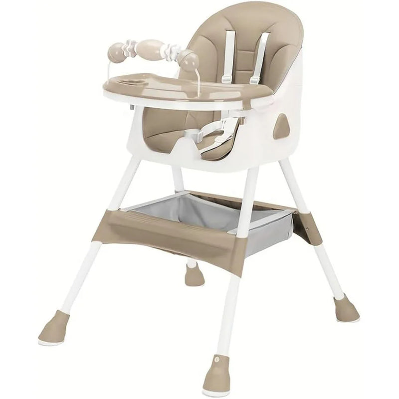 Foldable Baby High Chair 6+ Months, Antislip Pad & Toy Rack, Easy-Clean, E500